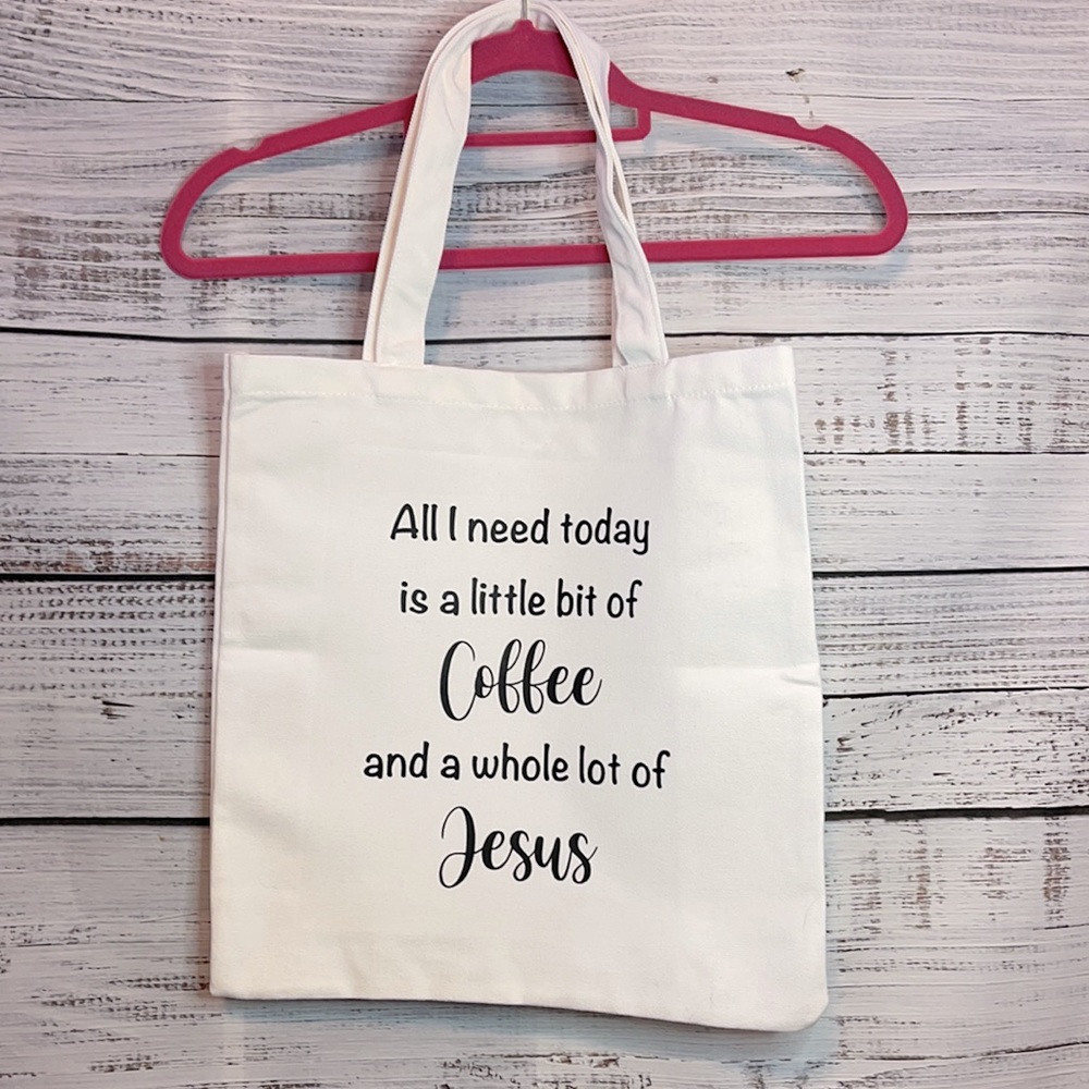 Canvas Tote Coffee themed custom made canvas tote